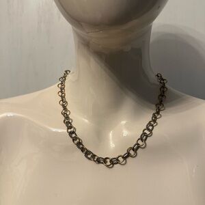 David Yurman Style Silver & Gold Chain Necklace